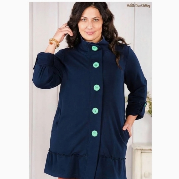 Matilda Jane Adventure Begins Navy Blue Jacket Size Medium - Picture 2 of 9